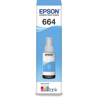 Garrafa Epson para Ecotank Ciano 664