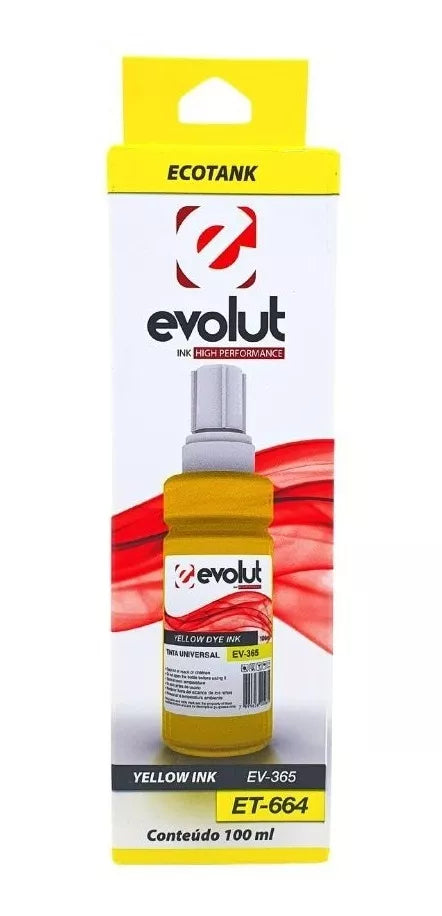 Refil Evolut Para Epson Amarelo 664