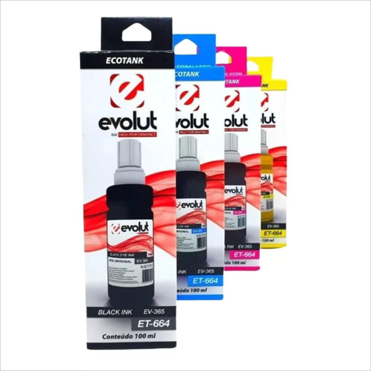 Kit 4 Tintas Evolut Para Epson